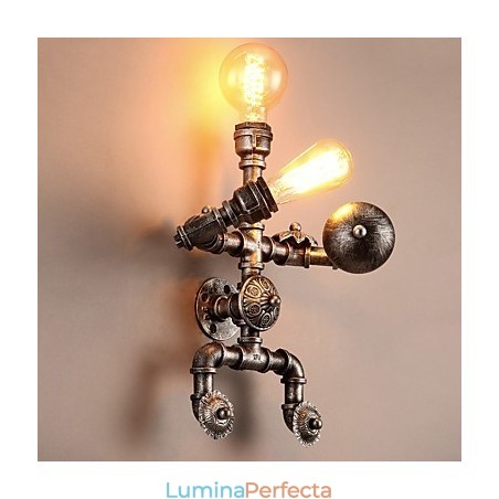 Aplice pentru țeavă de apă la mansardă, stil industrial retro, design creativ de robot, restaurant, cafenea, baruri, aplice de perete pentru masă Aplice pentru țeavă de apă la mansardă, stil industrial retro, design creativ de robot, restaurant, cafenea, baruri, aplice de perete pentru masă