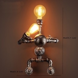 Aplice pentru țeavă de apă la mansardă, stil industrial retro, design creativ de robot, restaurant, cafenea, baruri, aplice de perete pentru masă