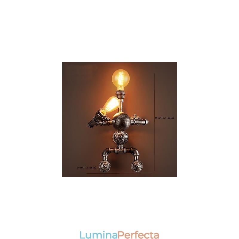 Aplice pentru țeavă de apă la mansardă, stil industrial retro, design creativ de robot, restaurant, cafenea, baruri, aplice de perete pentru masă