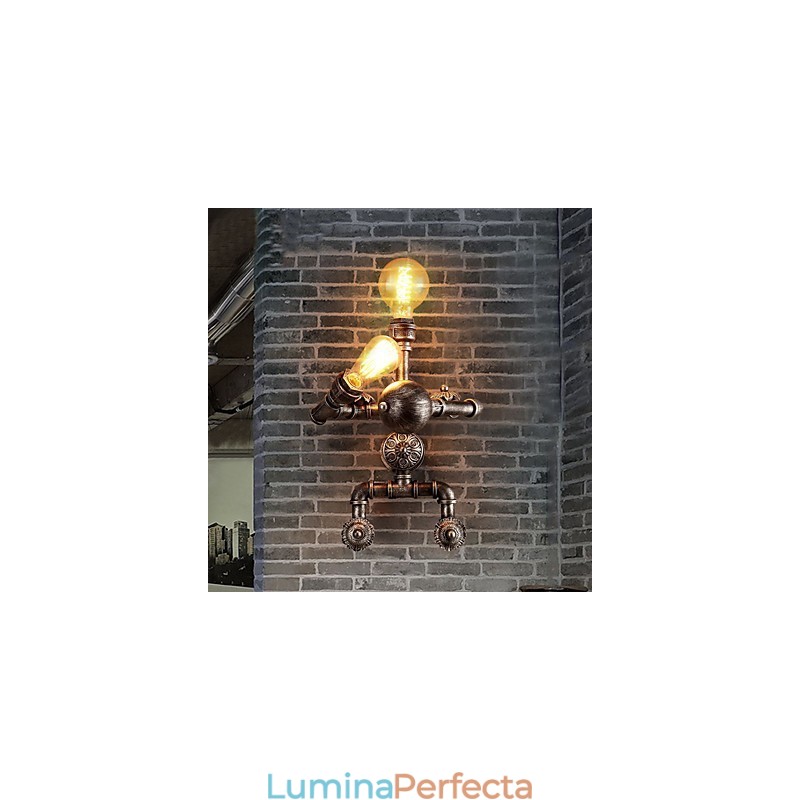 Aplice pentru țeavă de apă la mansardă, stil industrial retro, design creativ de robot, restaurant, cafenea, baruri, aplice de perete pentru masă