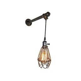Lampă de perete vintage la mansardă, restaurant, cafenea, coridor, bar, cușcă de fier, lampă de perete, industria Iluminat cu țevi de fier