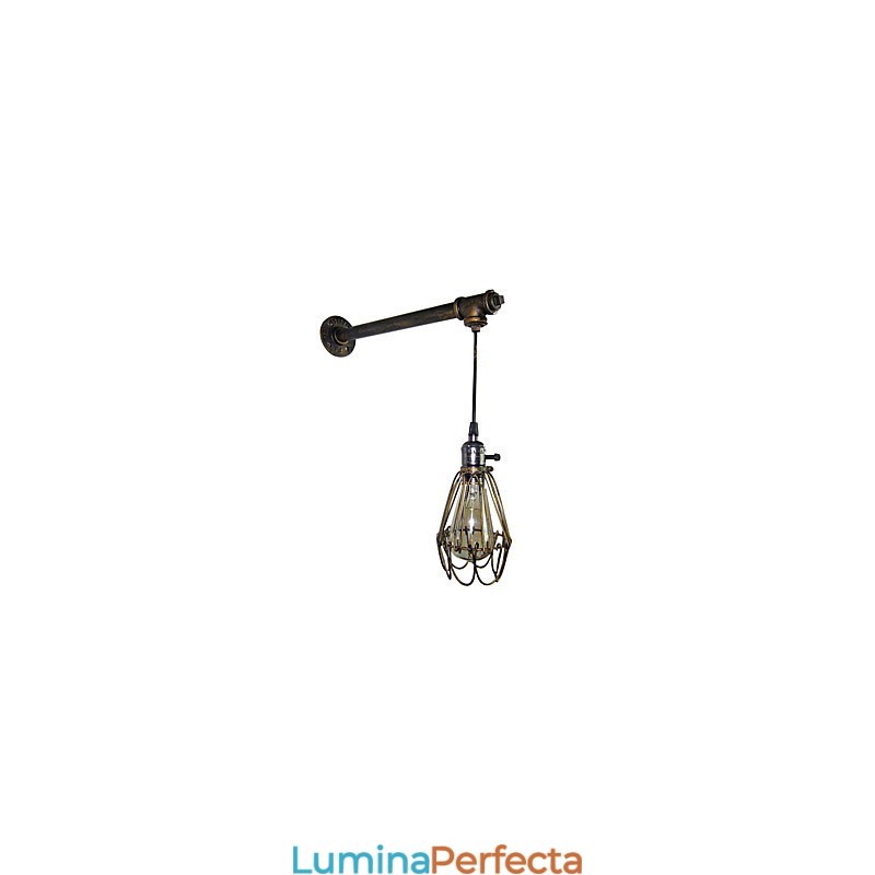 Lampă de perete vintage la mansardă, restaurant, cafenea, coridor, bar, cușcă de fier, lampă de perete, industria Iluminat cu țevi de fier