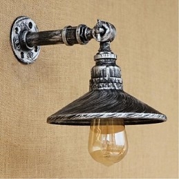 Aplică de perete cu țeavă de apă nordică în stil industrial Argintiu