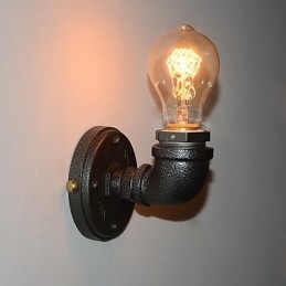 Lampă de perete decorativă cu țeavă de fier industrială simplă, retro