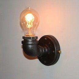 Lampă de perete decorativă cu țeavă de fier industrială simplă, retro