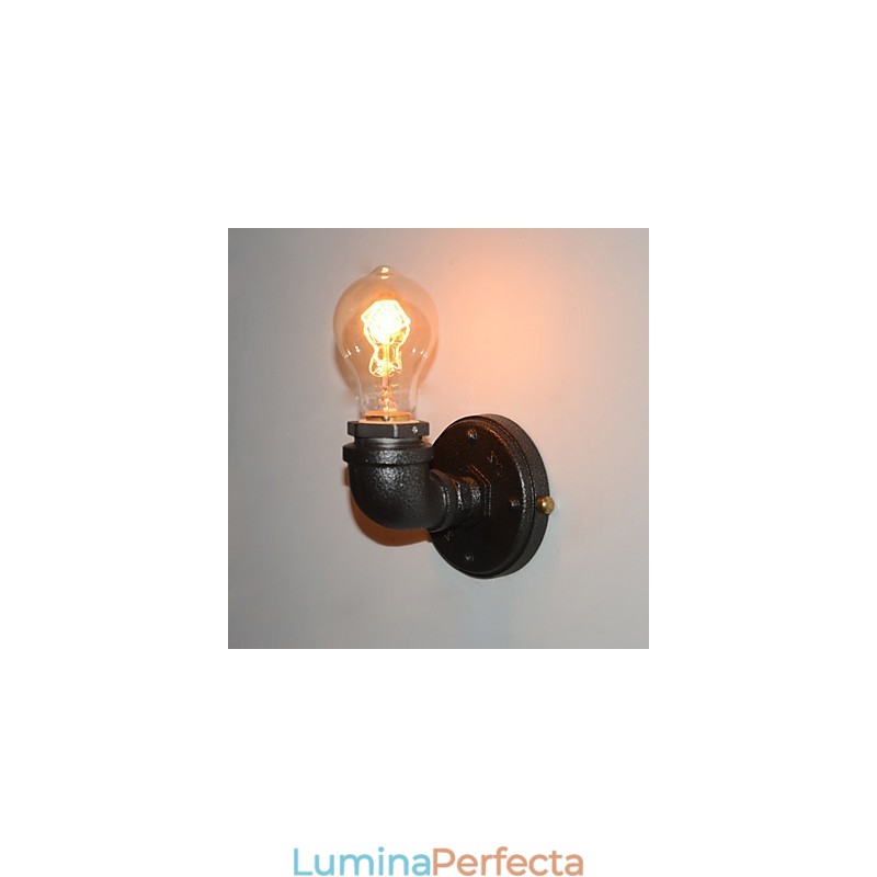 Lampă de perete decorativă cu țeavă de fier industrială simplă, retro