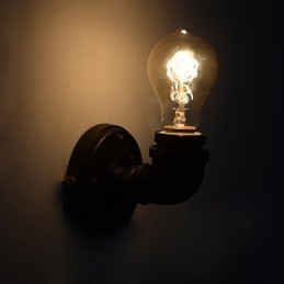 Lampă de perete decorativă cu țeavă de fier industrială simplă, retro