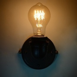 Lampă de perete decorativă cu țeavă de fier industrială simplă, retro