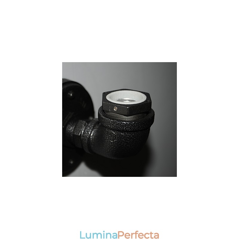 Lampă de perete decorativă cu țeavă de fier industrială simplă, retro