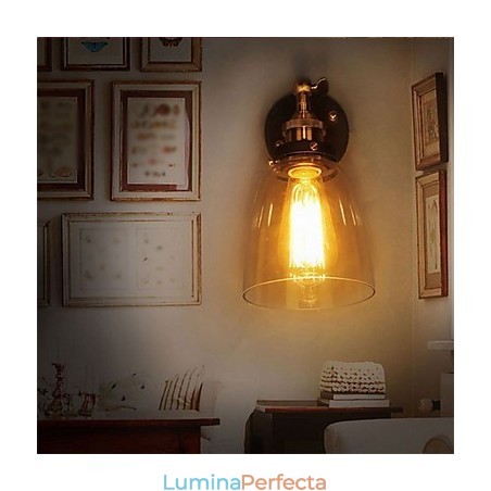 Applique de perete din sticlă Industrial Edison Simplicity Capac cu bază metalică Sufragerie Cameră de studiu Birou Lumină de perete pe hol Applique de perete din sticlă Industrial Edison Simplicity Capac cu bază metalică Sufragerie Cameră de studiu Birou Lumină de perete pe hol