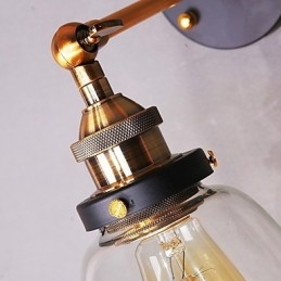 Applique de perete din sticlă Industrial Edison Simplicity Capac cu bază metalică Sufragerie Cameră de studiu Birou Lumină de perete pe hol