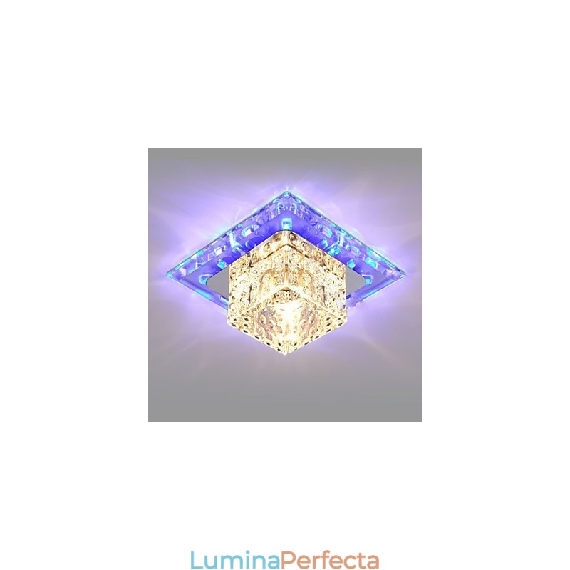 Mini Plafoniera din Cristal Spot 3W Lampă Creativă Tubă Lumină Colorată Cupolă pătrată
