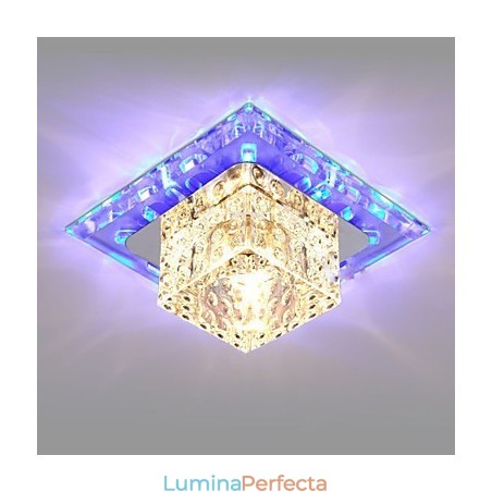 Mini Plafoniera din Cristal Spot 3W Lampă Creativă Tubă Lumină Colorată Cupolă pătrată Mini Plafoniera din Cristal Spot 3W Lampă Creativă Tubă Lumină Colorată Cupolă pătrată