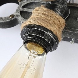 Applique industriale de perete din lemn în formă de ancoră pentru barcă, restaurant, cafenea, bar, iluminat decorativ