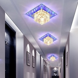 Mini Plafoniera din Cristal Spot 3W Lampă Creativă Tubă Lumină Colorată Cupolă pătrată