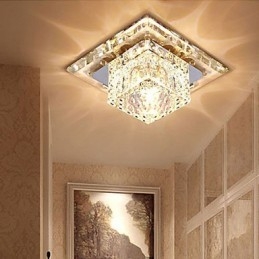 Mini Plafoniera din Cristal Spot 3W Lampă Creativă Tubă Lumină Colorată Cupolă pătrată