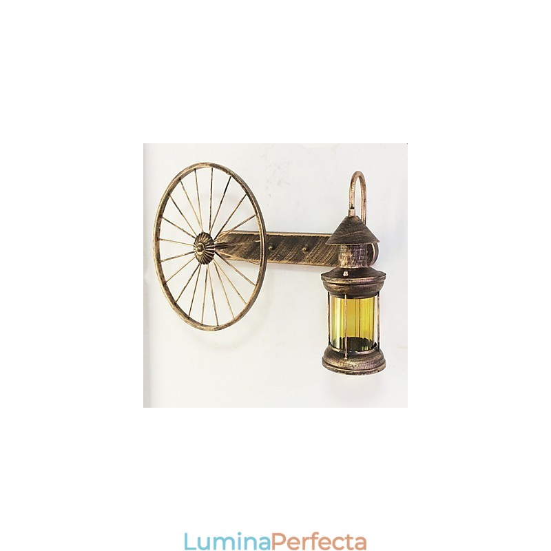 Caracteristică de pictură rustic Lodge pentru aplice de perete cu iluminare în stil mini