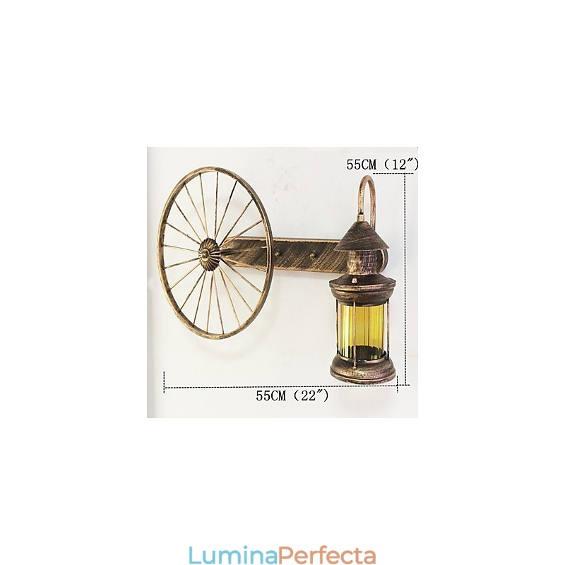 Caracteristică de pictură rustic Lodge pentru aplice de perete cu iluminare în stil mini