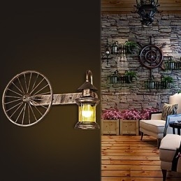 Caracteristică de pictură rustic Lodge pentru aplice de perete cu iluminare în stil mini