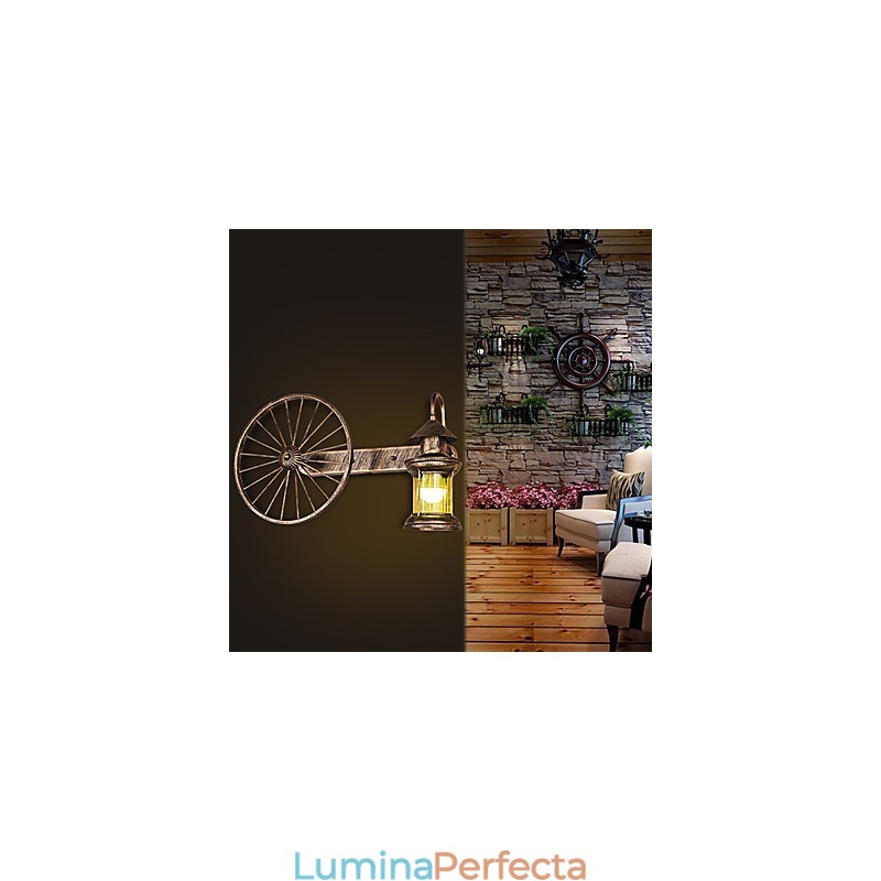 Caracteristică de pictură rustic Lodge pentru aplice de perete cu iluminare în stil mini