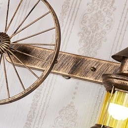 Caracteristică de pictură rustic Lodge pentru aplice de perete cu iluminare în stil mini