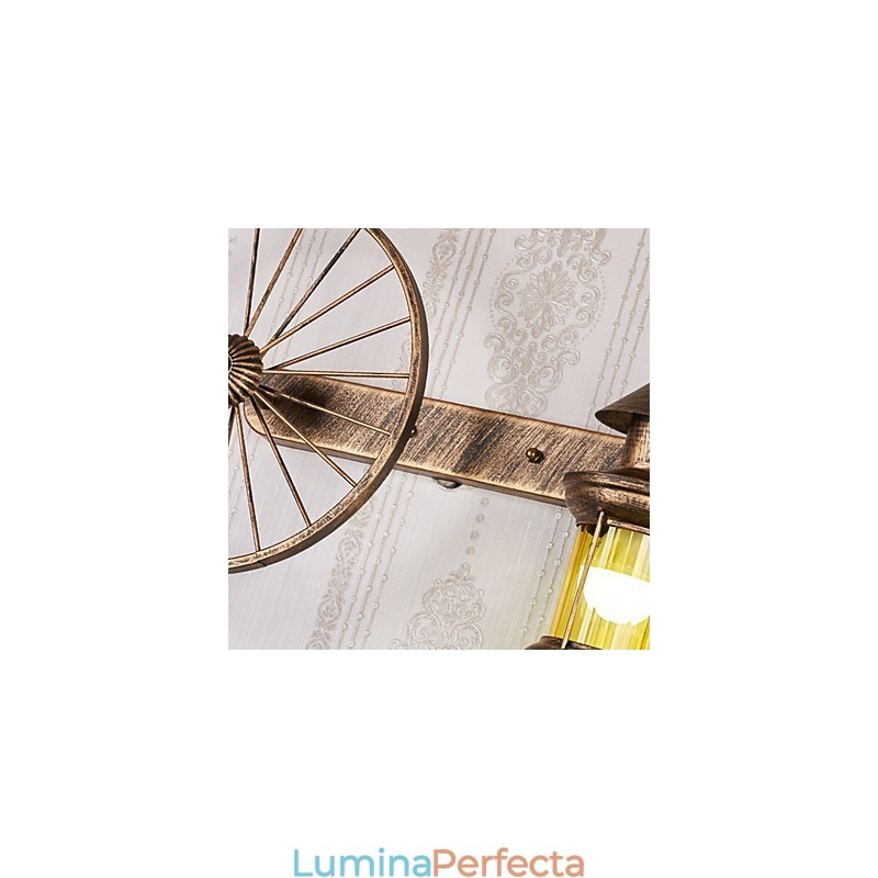 Caracteristică de pictură rustic Lodge pentru aplice de perete cu iluminare în stil mini