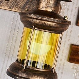 Caracteristică de pictură rustic Lodge pentru aplice de perete cu iluminare în stil mini