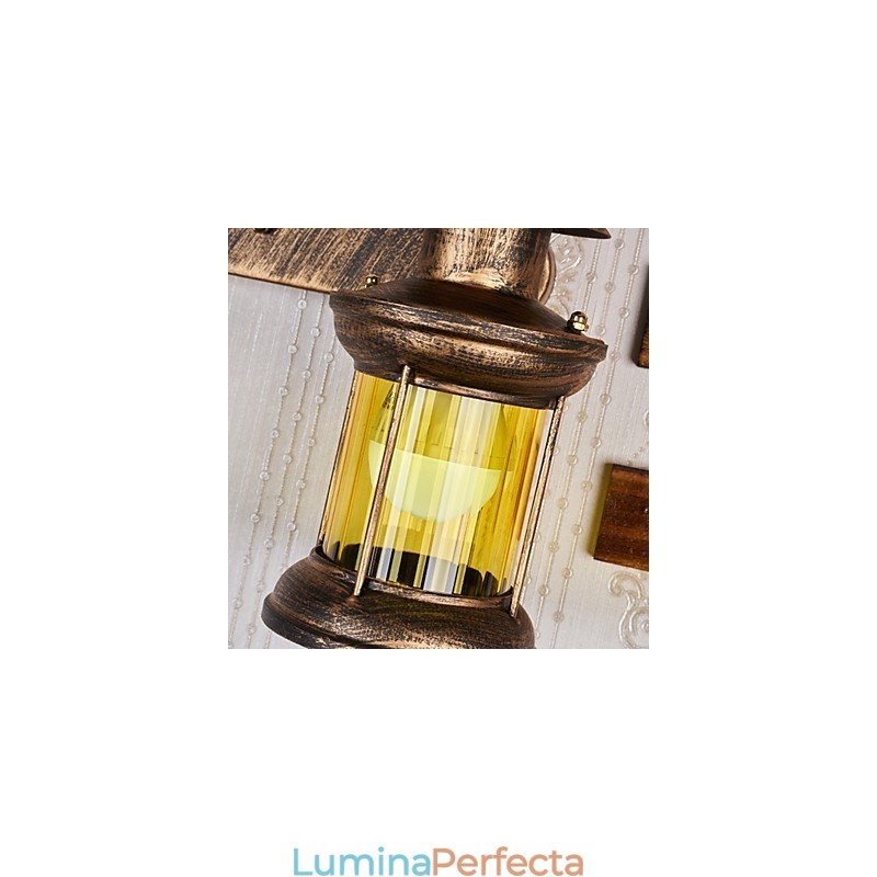 Caracteristică de pictură rustic Lodge pentru aplice de perete cu iluminare în stil mini