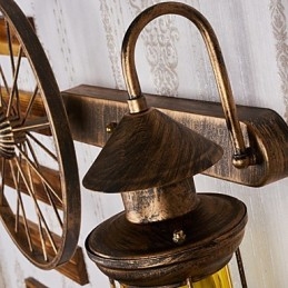 Caracteristică de pictură rustic Lodge pentru aplice de perete cu iluminare în stil mini