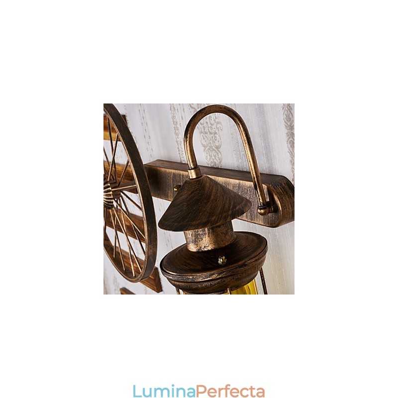 Caracteristică de pictură rustic Lodge pentru aplice de perete cu iluminare în stil mini