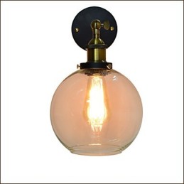 Aplică de perete din fier, neagră, simplă, retro, aplică decorativă cu un singur cap, în stil european