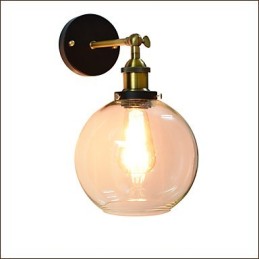 Aplică de perete din fier, neagră, simplă, retro, aplică decorativă cu un singur cap, în stil european