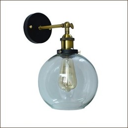 Aplică de perete din fier, neagră, simplă, retro, aplică decorativă cu un singur cap, în stil european