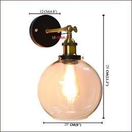 Aplică de perete din fier, neagră, simplă, retro, aplică decorativă cu un singur cap, în stil european