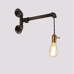 Aplice de perete cu țeavă industrială vintage cu comutator Lumini creative Restaurant Cafe Bar Iluminat de decorare cu finisaj vopsit cu 1 lumină