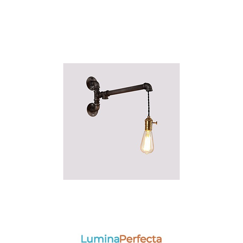 Aplice de perete cu țeavă industrială vintage cu comutator Lumini creative Restaurant Cafe Bar Iluminat de decorare cu finisaj vopsit cu 1 lumină