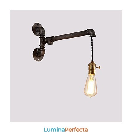 Aplice de perete cu țeavă industrială vintage cu comutator Lumini creative Restaurant Cafe Bar Iluminat de decorare cu finisaj vopsit cu 1 lumină Aplice de perete cu țeavă industrială vintage cu comutator Lumini creative Restaurant Cafe Bar Iluminat de decorare cu finisaj vopsit cu 1 lumină