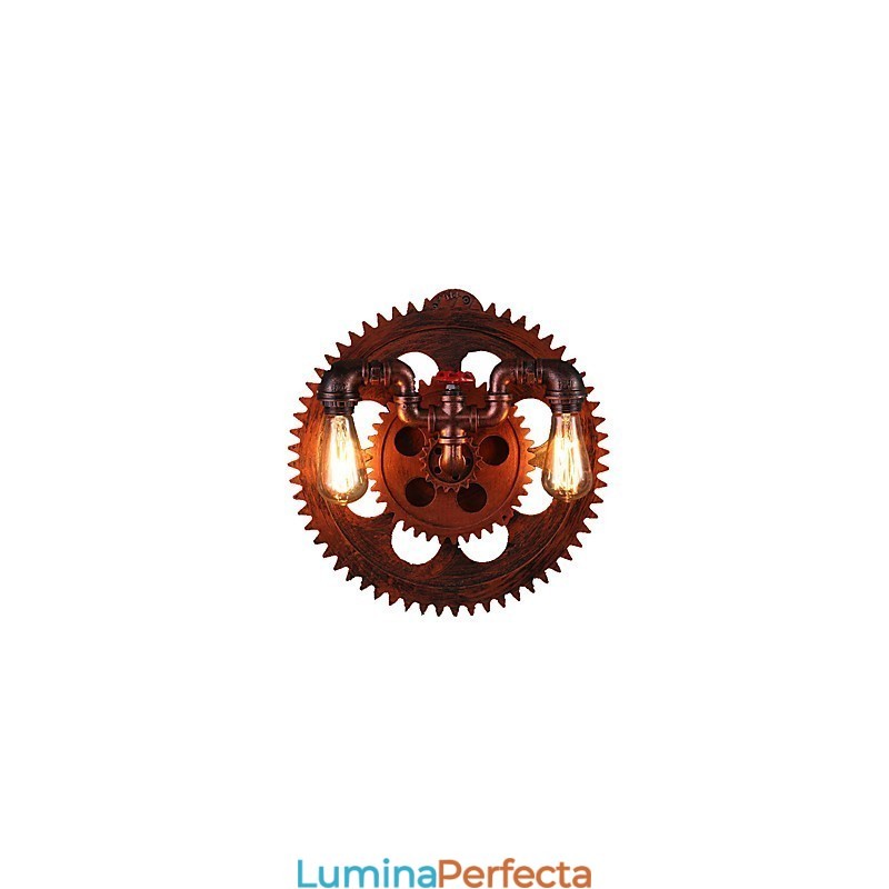 Aplice Industriale Vintage 2 Capete Lumini Din Lemn Forma Unelte Restaurant Cafe Bar Decorare Aplice Perete