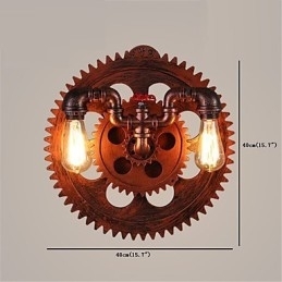 Aplice Industriale Vintage 2 Capete Lumini Din Lemn Forma Unelte Restaurant Cafe Bar Decorare Aplice Perete