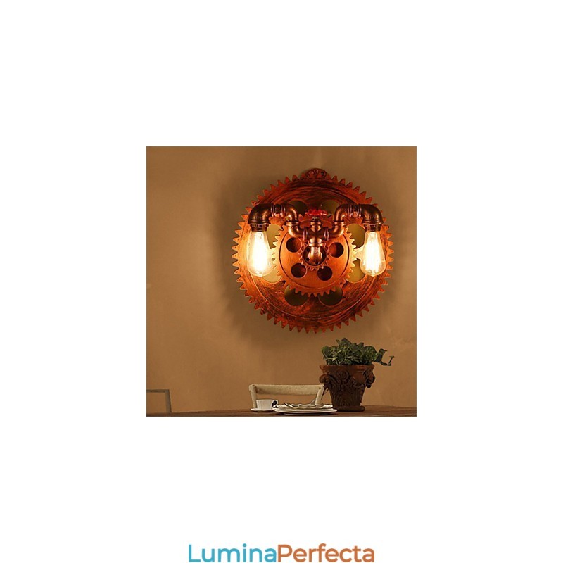 Aplice Industriale Vintage 2 Capete Lumini Din Lemn Forma Unelte Restaurant Cafe Bar Decorare Aplice Perete