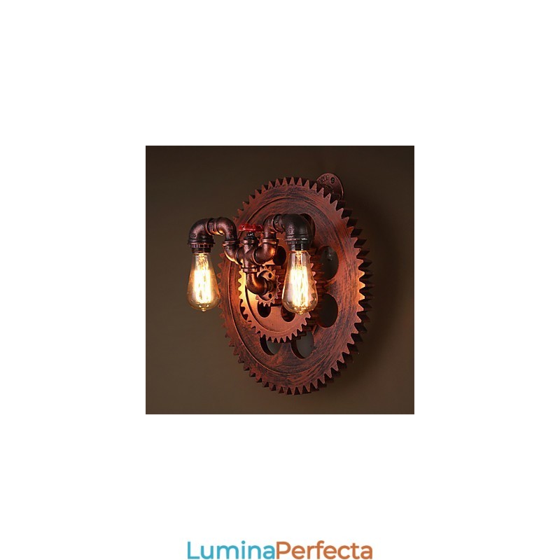 Aplice Industriale Vintage 2 Capete Lumini Din Lemn Forma Unelte Restaurant Cafe Bar Decorare Aplice Perete