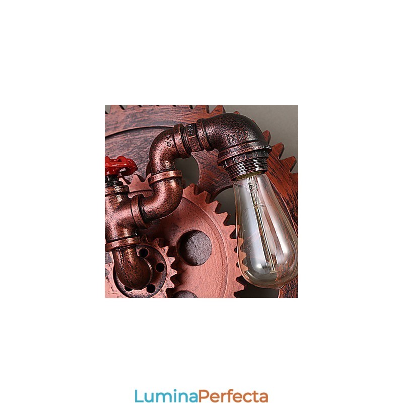 Aplice Industriale Vintage 2 Capete Lumini Din Lemn Forma Unelte Restaurant Cafe Bar Decorare Aplice Perete