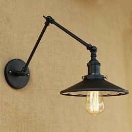 Caracteristică de pictură retro rustic Lodge Country pentru lampă de perete cu braț oscilant în stil mini