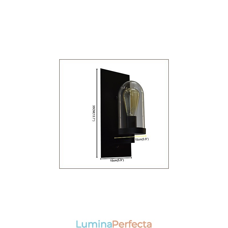 Aplică de perete din oțel vopsit Dumb Black American Coffee Decoration Lumină de perete retro Lampă cu sabie de lumină pe perete