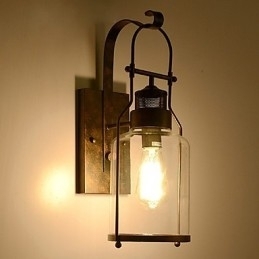 Lanternă industrială retro pentru mansardă, 1 lumină, cu sticlă transparentă