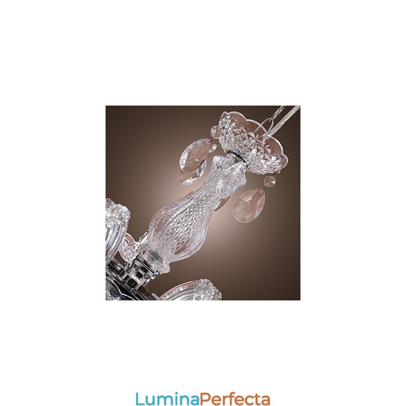 Lampă de tavan cromat Upligh Lumină cu lumânare Candelabru din acril