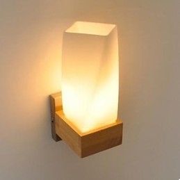 Simplitate Nordic Lemn Artă Sufragerie Coridor Balcon Sticlă Lemn Mass Lampă De Perete De Dormitor Capul Patului