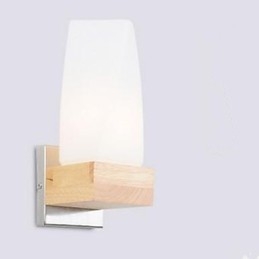 Simplitate Nordic Lemn Artă Sufragerie Coridor Balcon Sticlă Lemn Mass Lampă De Perete De Dormitor Capul Patului
