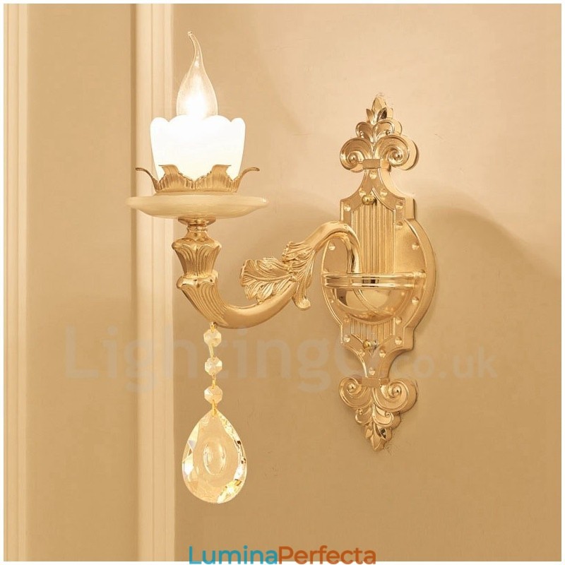 Single Light Tradițional Clasic Sufragerie Sufragerie Cameră Dormitor Metal de lux Aplice de interior