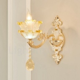 Single Light Tradițional Clasic Sufragerie Sufragerie Cameră Dormitor Metal de lux Aplice de interior
